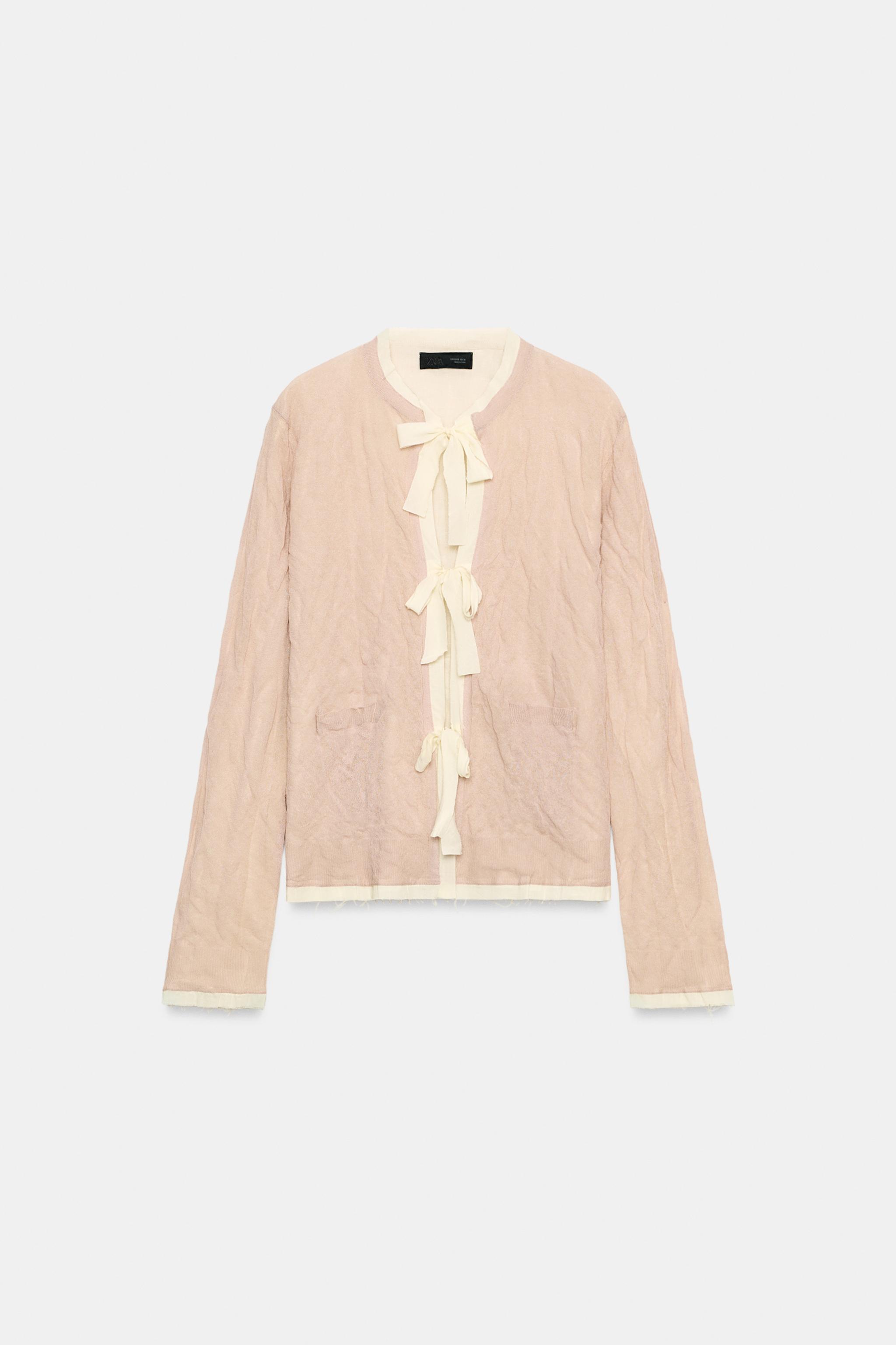 COMBINATION KNIT JACKET WITH BOWS
